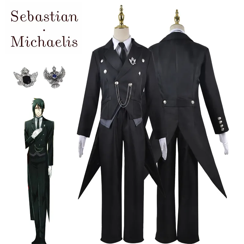 Anime Cosplay Japanese - Siyah Hizmetçi Sebastian Michaelis Cosplay Sebas
