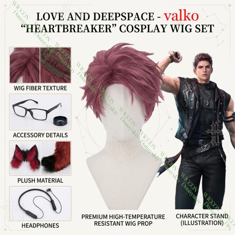 Anime Cosplay Glasses - Love And Deepspace Valko Cosplay Seti