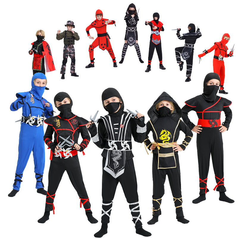 Anime Cosplay Outfit Ideas - Aksesuarlı Erkek Çocuklar için Ninja Kostümü,