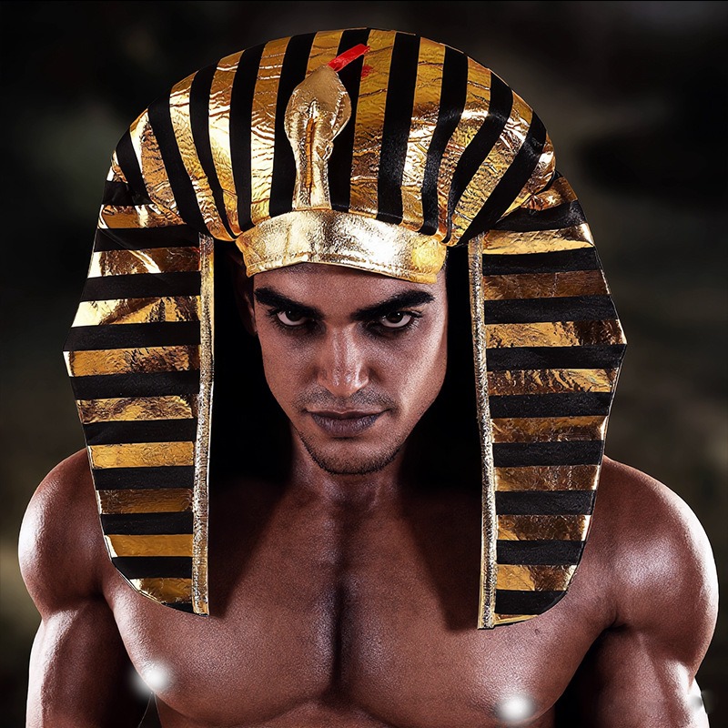 Egypt Cosplay Anime - Kumaş Mısır Firavunu Şapkası Altın Kostüm