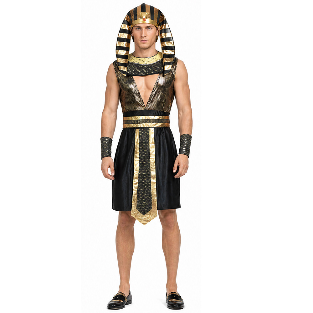 Egypt Cosplay Anime - Erkekler Mısır Firavunu Kostüm Yetişkin Antik