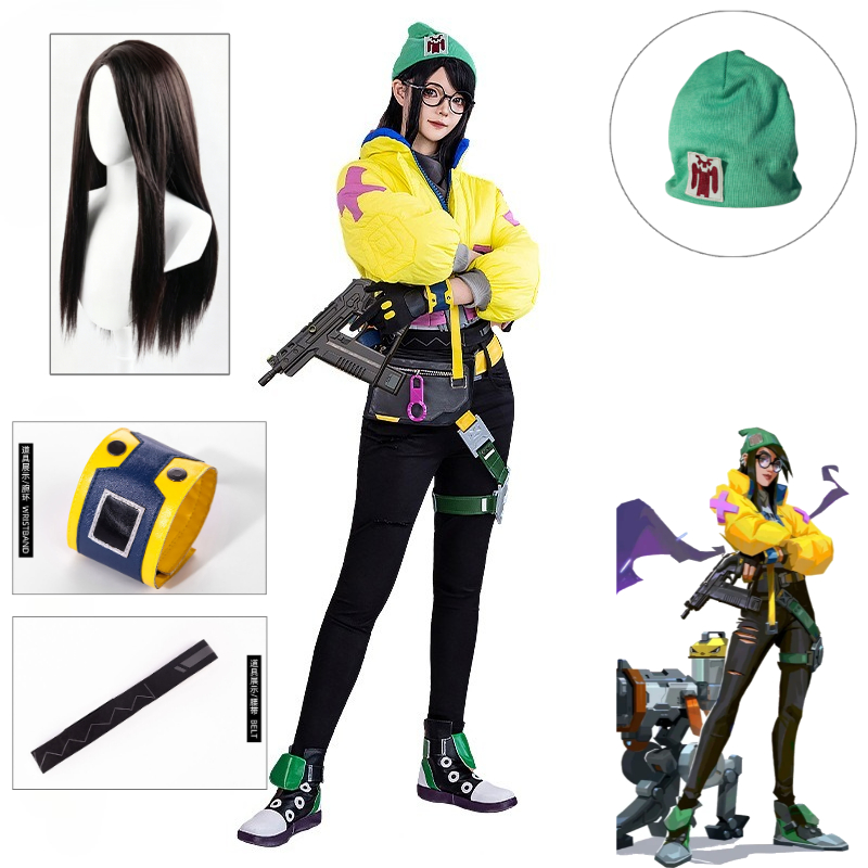 Anime Cosplay Glasses - Valorant Killjoy Cosplay Kostüm Tam Set