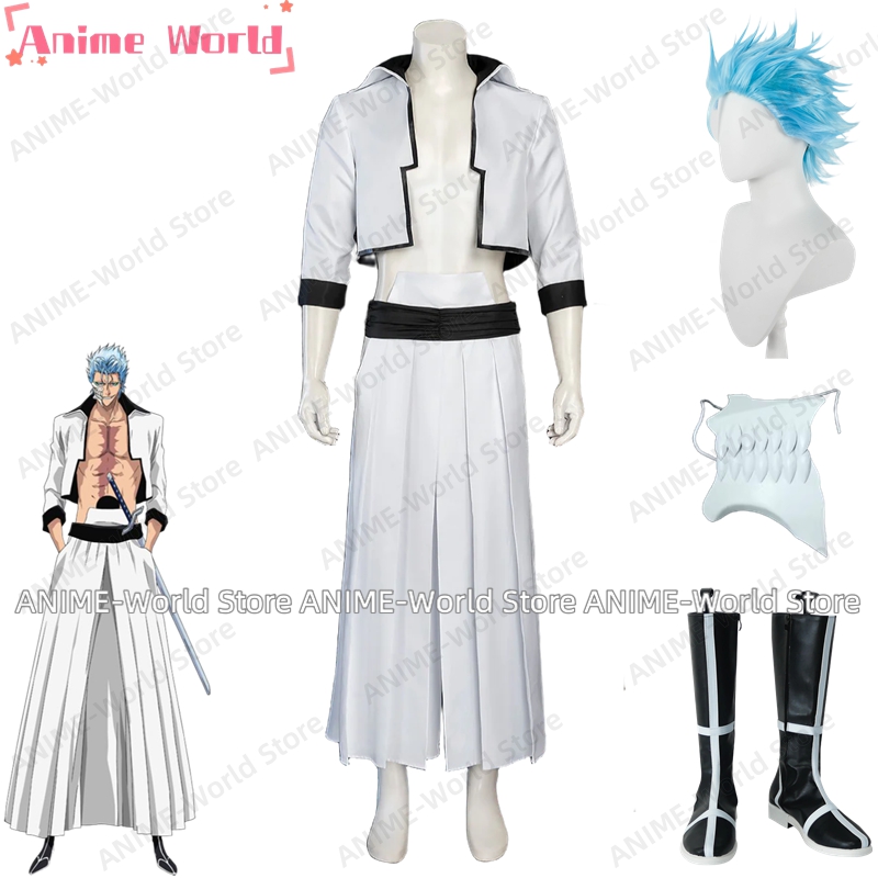 Anime Cosplay With Mask - 《Özel Boyut》Anime Grimmjow Jaegerjaquez Cosplay Kostüm